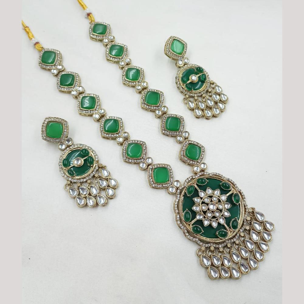 NAFJ Heritage Style Kundan And Austrian Stone Ethnic Necklace Set