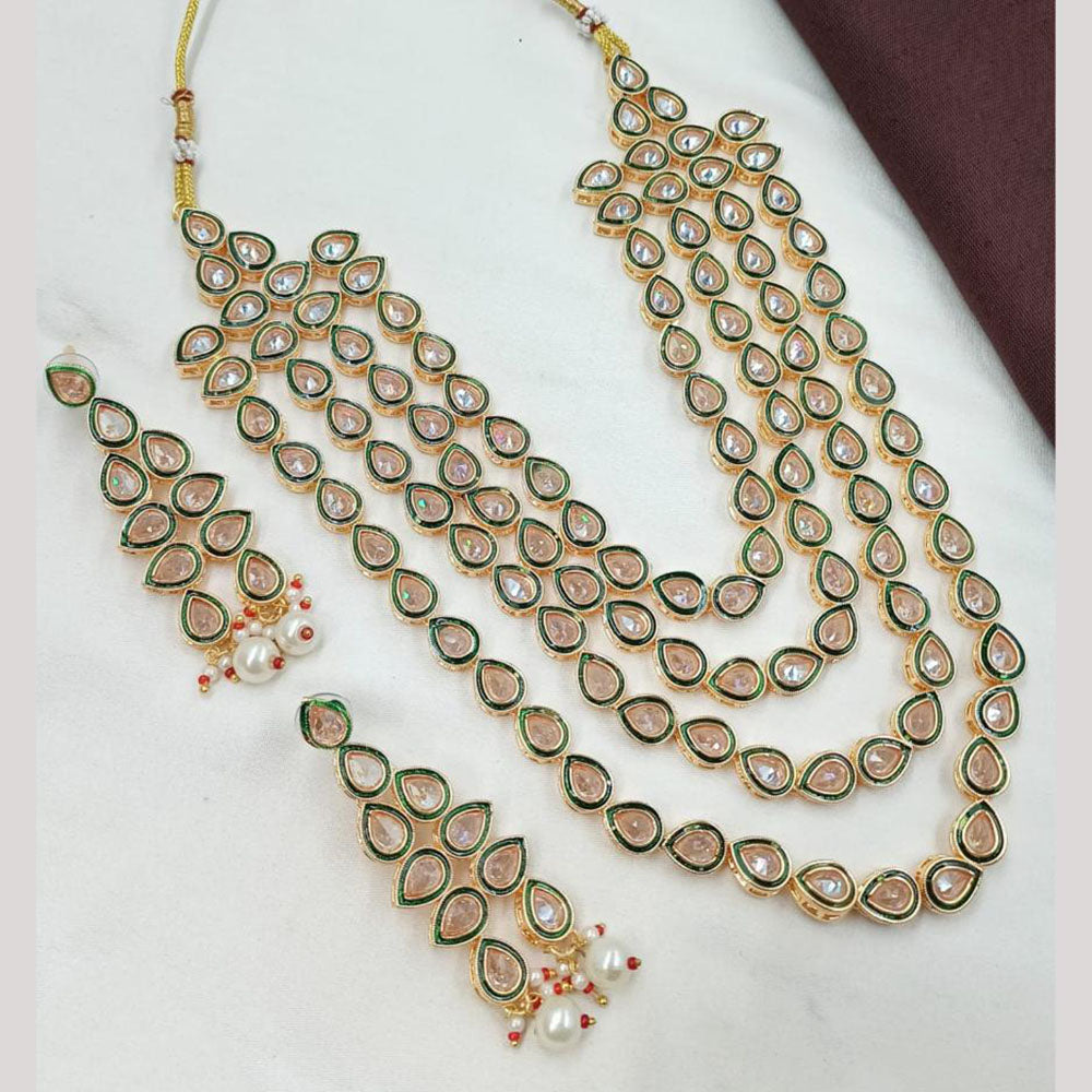 NAFJ Royal Crystals With Meenakari Necklace Set