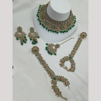NAFJ Luxury Crystal And Pearl Paired With Hand Harness Necklace Set