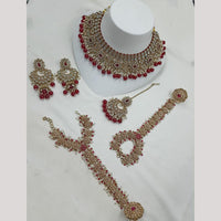NAFJ Luxury Crystal And Pearl Paired With Hand Harness Necklace Set