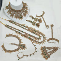 NAFJ Heritage Crystal Stones And Pearl Bridal Jewellery Set