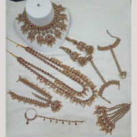 NAFJ Heritage Crystal Stones And Pearl Bridal Jewellery Set