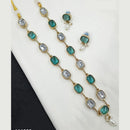 NAFJ Classic Crystal Stone And Beads Long Necklace Set