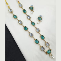 NAFJ Classic Crystal Stone And Beads Long Necklace Set