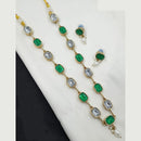 NAFJ Classic Crystal Stone And Beads Long Necklace Set