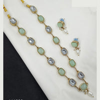 NAFJ Classic Crystal Stone And Beads Long Necklace Set