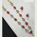 NAFJ Classic Crystal Stone And Beads Long Necklace Set