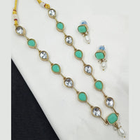 NAFJ Classic Crystal Stone And Beads Long Necklace Set