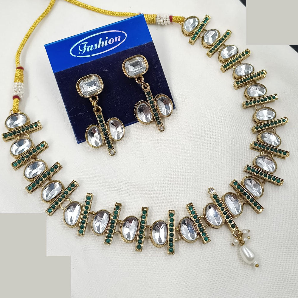 NAFJ Classic Crystal Stone And Beads Necklace Set