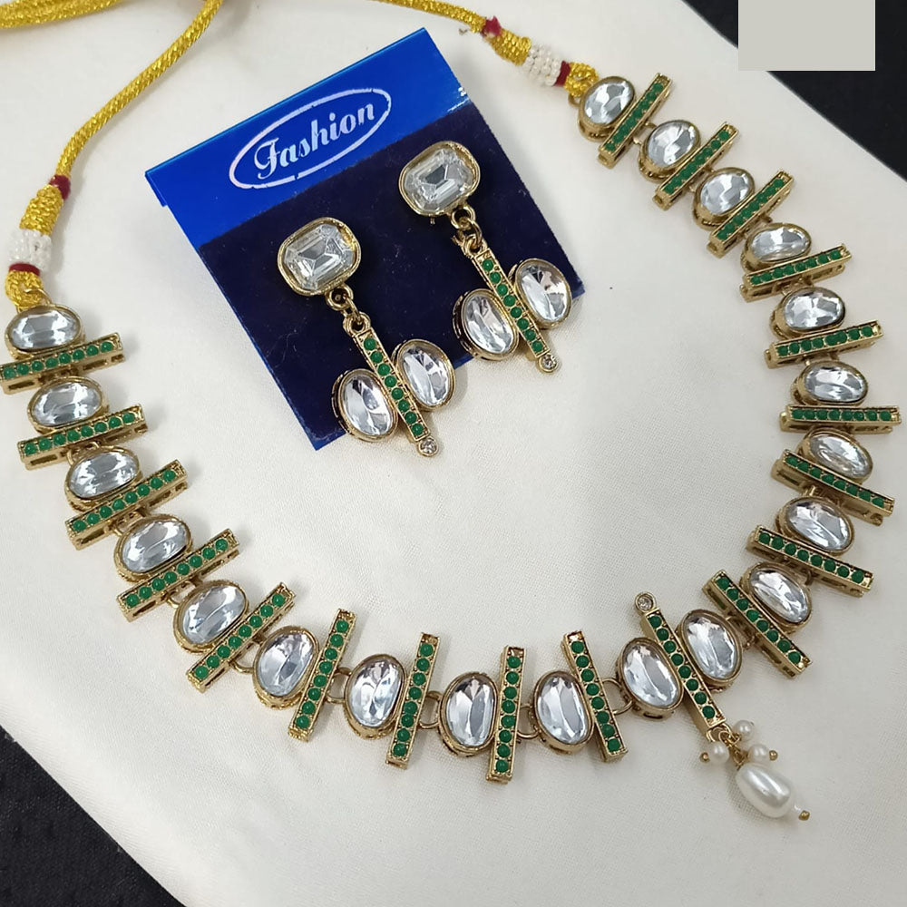 NAFJ Classic Crystal Stone And Beads Necklace Set