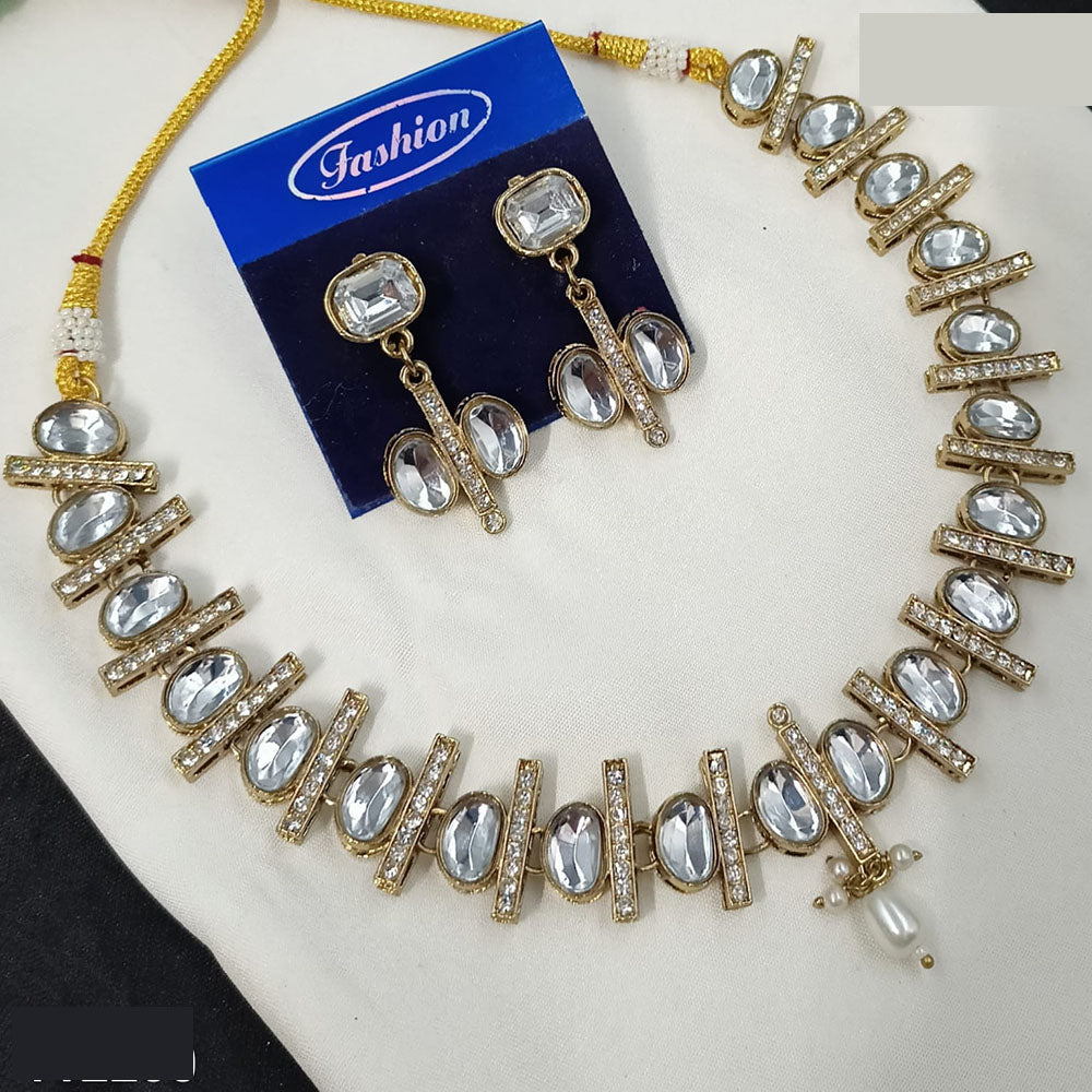 NAFJ Classic Crystal Stone And Beads Necklace Set
