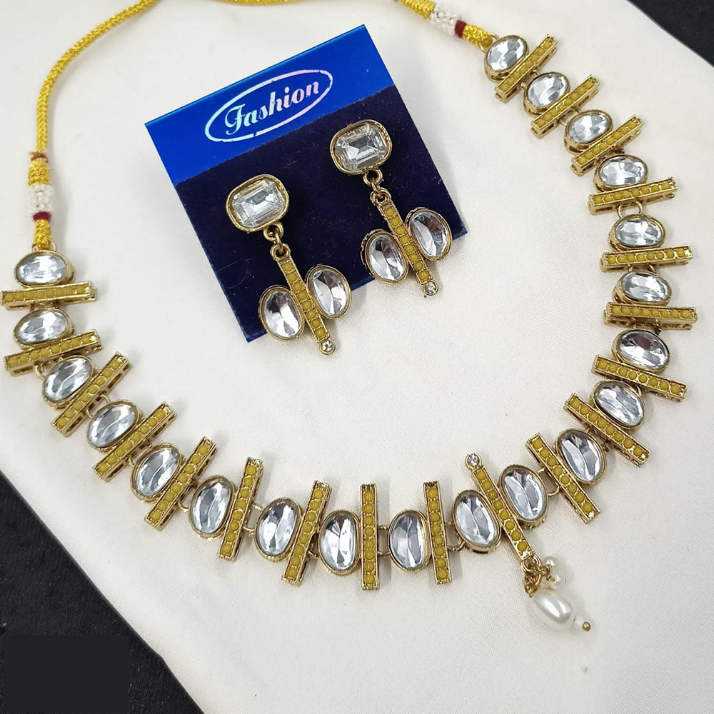NAFJ Classic Crystal Stone And Beads Necklace Set
