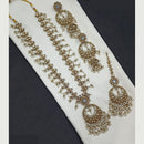 NAFJ Luxury Crystal Stone And Pearl Layered Long Necklace Set