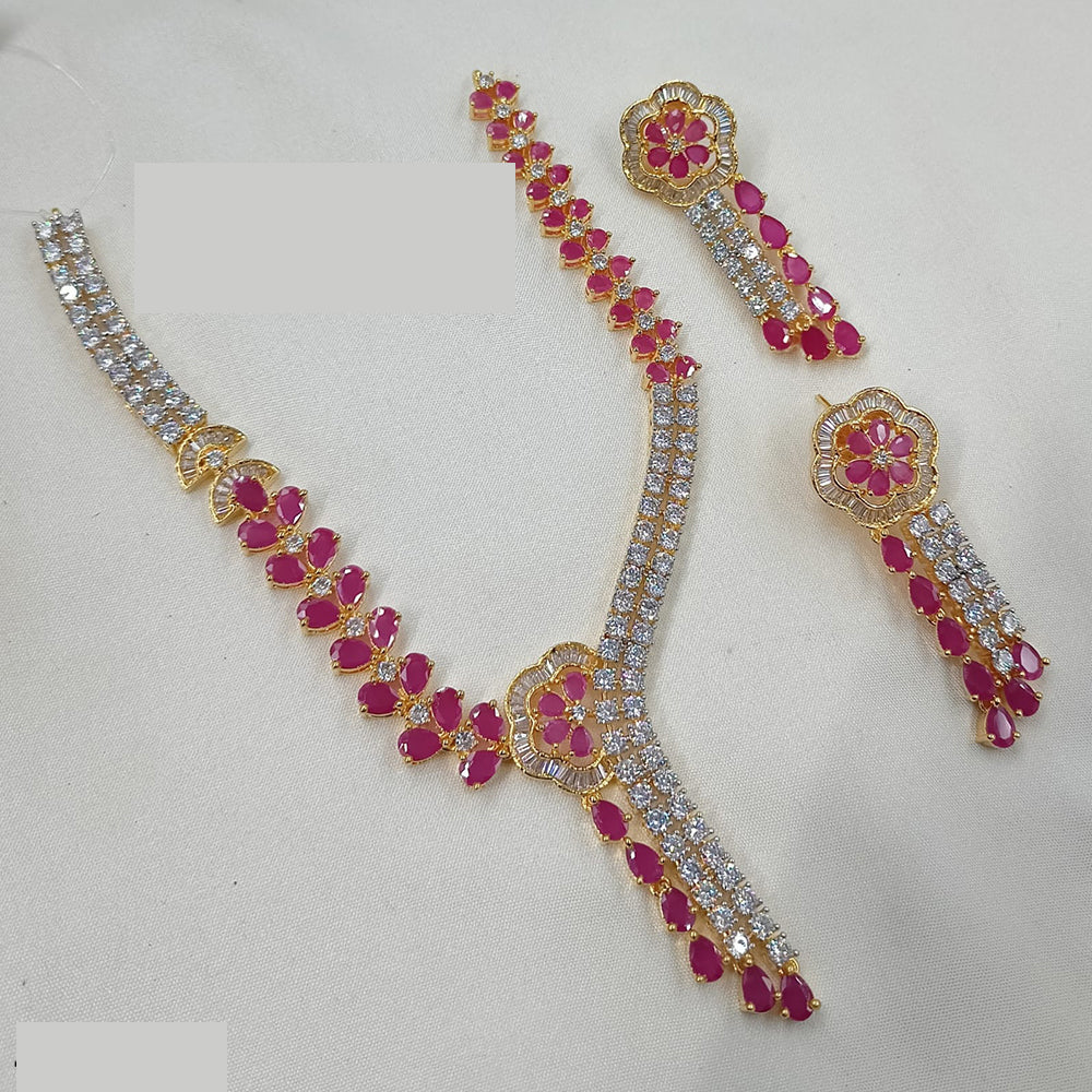 NAFJ Glamorous American Diamond Necklace Set
