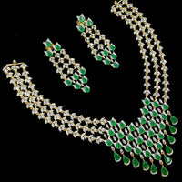 NAFJ Glamorous American Diamond Necklace Set