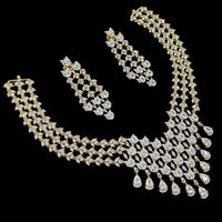 NAFJ Glamorous American Diamond Necklace Set