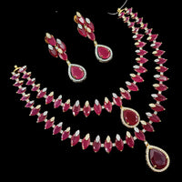 NAFJ Glamorous American Diamond Necklace Set