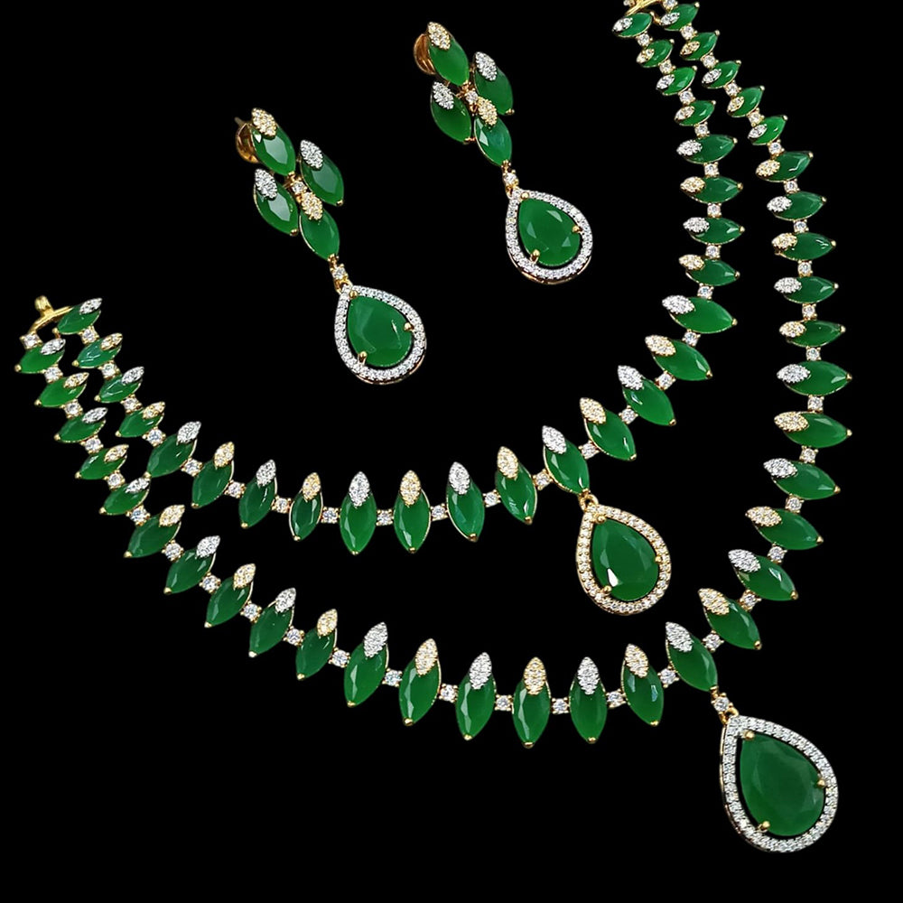 NAFJ Glamorous American Diamond Necklace Set