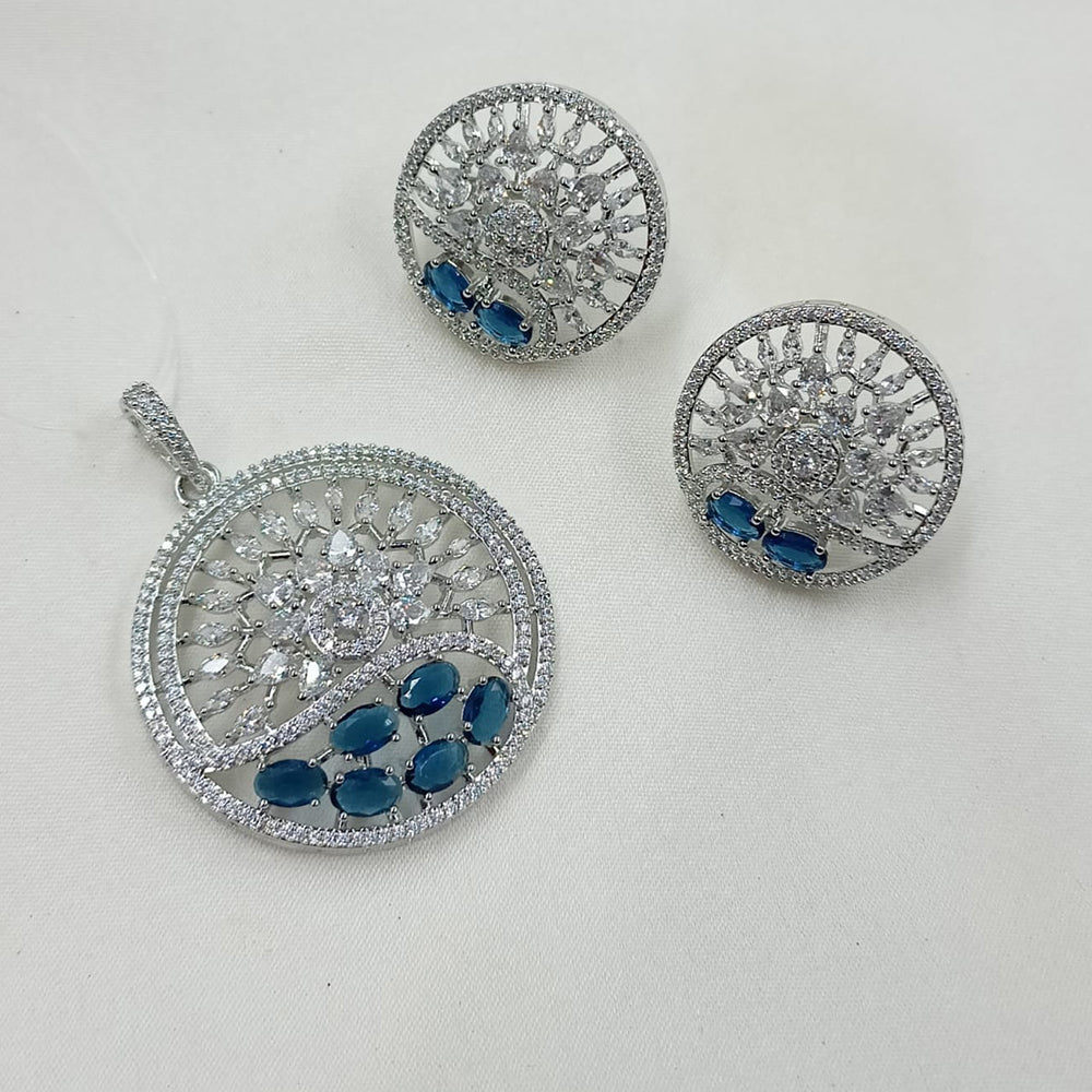 NAFJ Exclusive American Diamond Pendant Jewellery Set