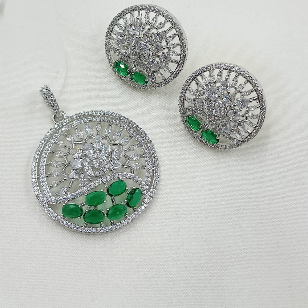 NAFJ Exclusive American Diamond Pendant Jewellery Set