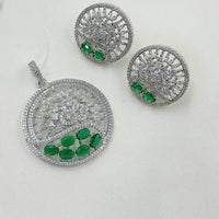 NAFJ Exclusive American Diamond Pendant Jewellery Set