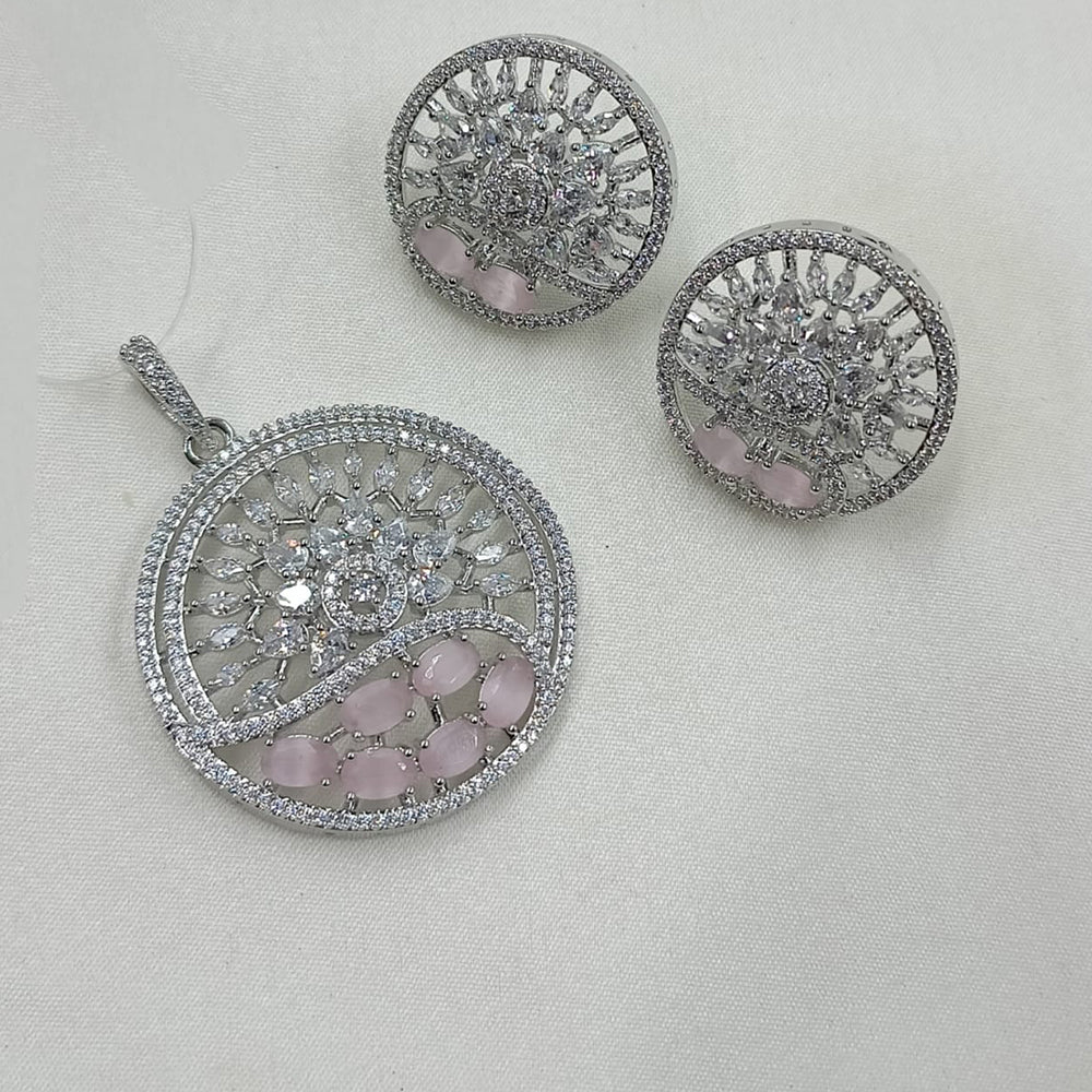 NAFJ Exclusive American Diamond Pendant Jewellery Set
