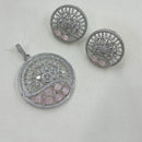 NAFJ Exclusive American Diamond Pendant Jewellery Set