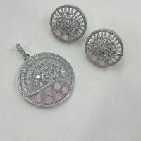 NAFJ Exclusive American Diamond Pendant Jewellery Set