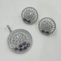 NAFJ Exclusive American Diamond Pendant Jewellery Set