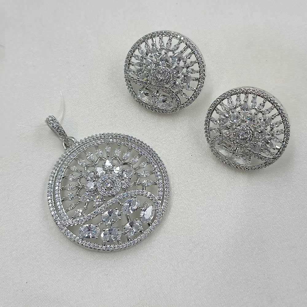 NAFJ Exclusive American Diamond Pendant Jewellery Set
