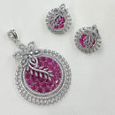 NAFJ Exclusive American Diamond Pendant Jewellery Set