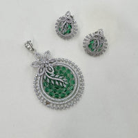NAFJ Exclusive American Diamond Pendant Jewellery Set