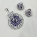NAFJ Exclusive American Diamond Pendant Jewellery Set