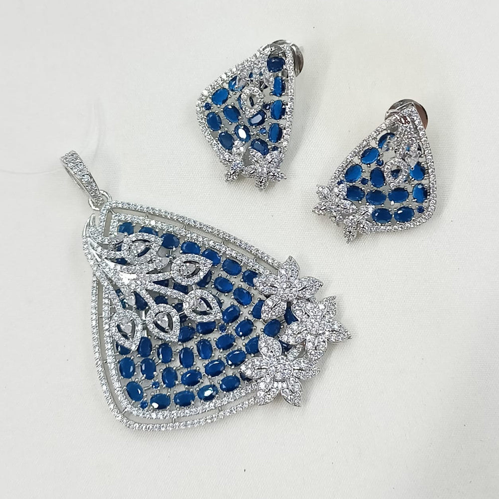 NAFJ Exclusive American Diamond Pendant Jewellery Set