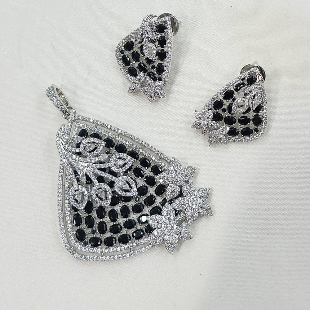 NAFJ Exclusive American Diamond Pendant Jewellery Set