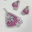 NAFJ Exclusive American Diamond Pendant Jewellery Set