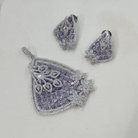 NAFJ Exclusive American Diamond Pendant Jewellery Set