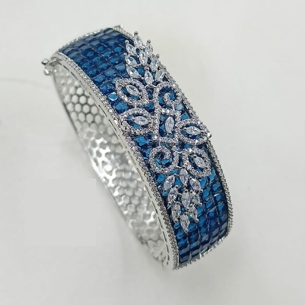 NAFJ Designer Rhodium Plated American Diamond Kada