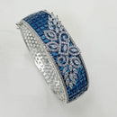 NAFJ Designer Rhodium Plated American Diamond Kada