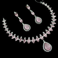 NAFJ Radiant Glow American Diamond Necklace Set with Elegant Detailing for Women
