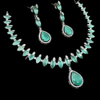 NAFJ Radiant Glow American Diamond Necklace Set with Elegant Detailing for Women