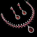 NAFJ Radiant Glow American Diamond Necklace Set with Elegant Detailing for Women