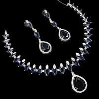 NAFJ Radiant Glow American Diamond Necklace Set with Elegant Detailing for Women