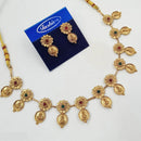NAFJ Traditional South Indian Temple Style Pota Stone Long Necklace & Earrings Set