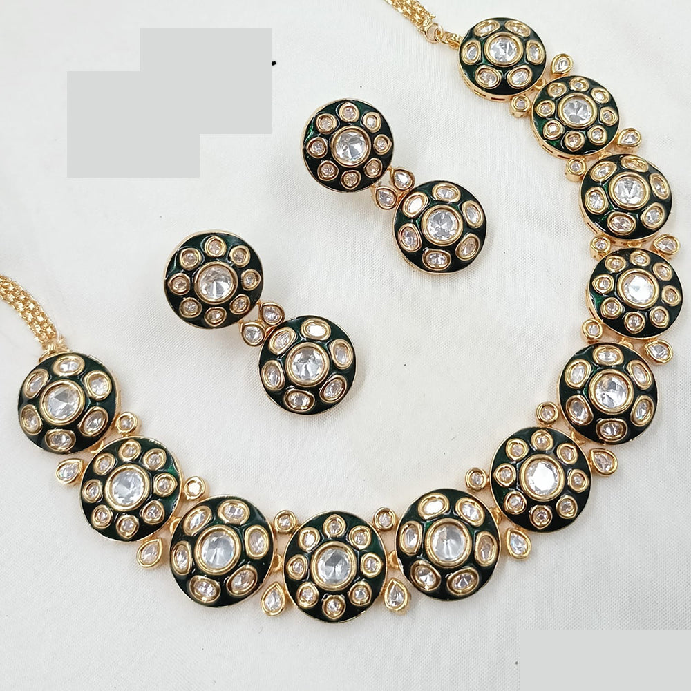 NAFJ Handcrafted Polki Kundan Necklace Set for Festive And Wedding Wear