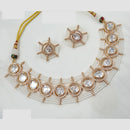 NAFJ Handcrafted Polki Kundan And Pearl Choker Necklace Set for Festive And Wedding Wear