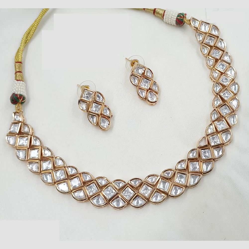 NAFJ Handcrafted Kundan Necklace Set for Festive And Wedding Wear