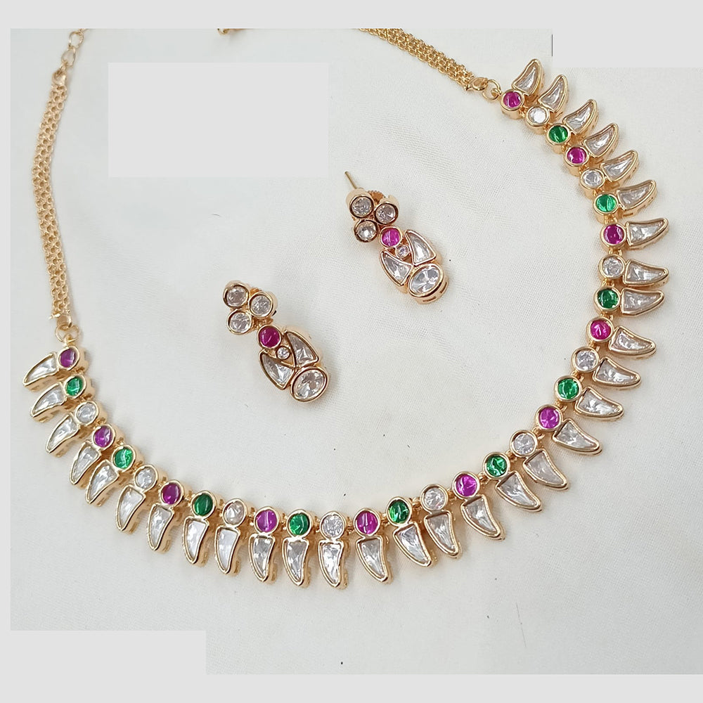 NAFJ Handcrafted Polki Kundan Necklace Set for Festive And Wedding Wear