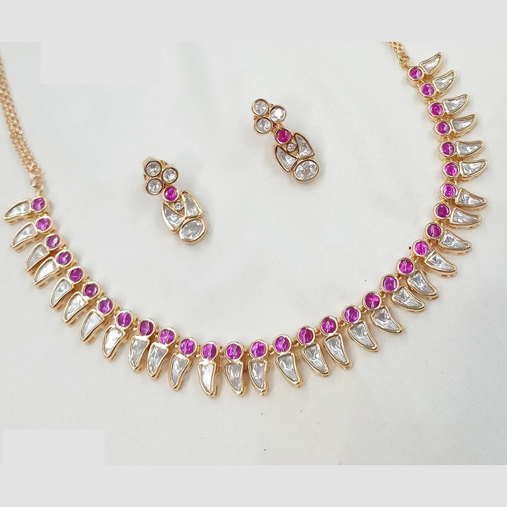 NAFJ Handcrafted Polki Kundan Necklace Set for Festive And Wedding Wear