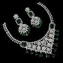 NAFJ Royal Touch American Diamond Necklace with Matching Earrings